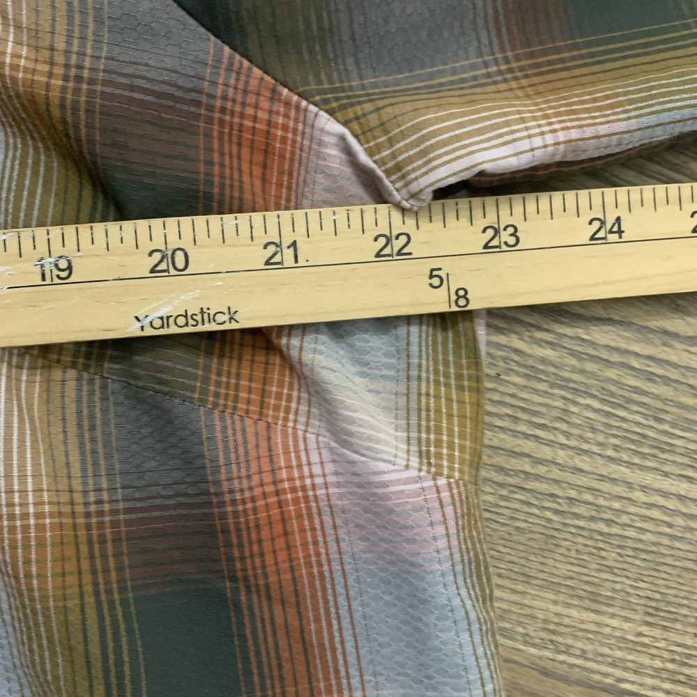 Eddie Bauer Travex Plaid Flannel Shirt Women's XL Tan Cream Rust Button Up - Picture 4 of 8